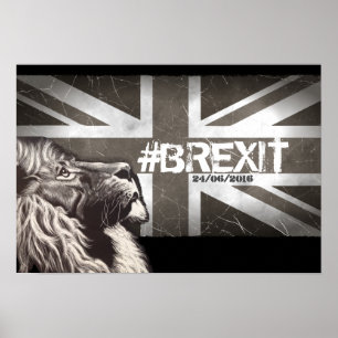stolt Lejon #Brexit Anpassa datum 24/06/2016 Poster