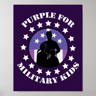 stolt Lila för militära barn, patriotisk Poster