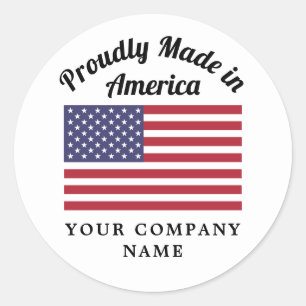 stolt Made in America Amerika Amerika Flagga Runt Klistermärke