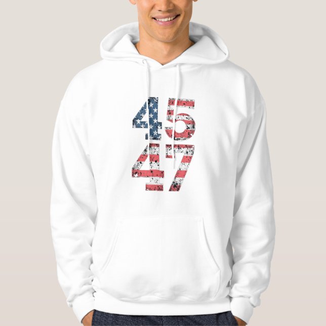 Stolt Maga 47:e Trump Vann Inauguration Day Hoodie (Framsida)