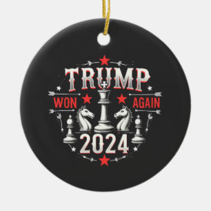 Stolt Maga Trump Vann igen 2025 Inaugurationsdag Julgransprydnad Keramik