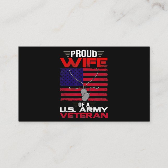 stolt maka till amerikansk arméveteran, amerikansk visitkort (Framsida)