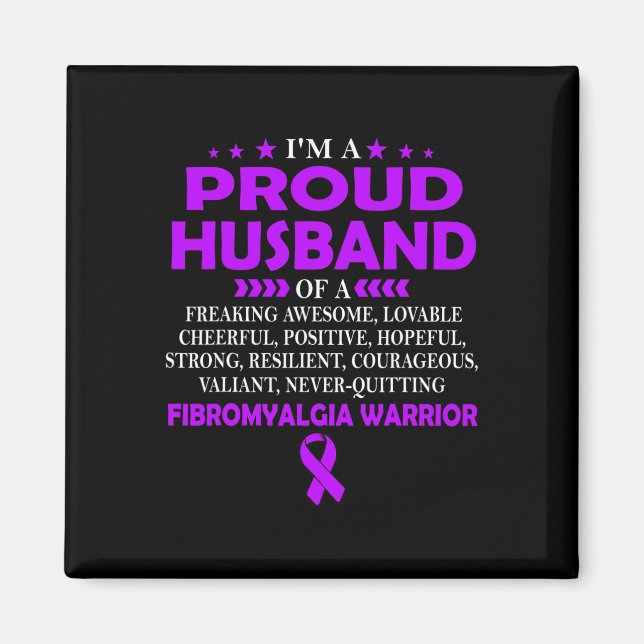 stolt Make i Fibromyalgia Warrior T Magnet (Framsidan)