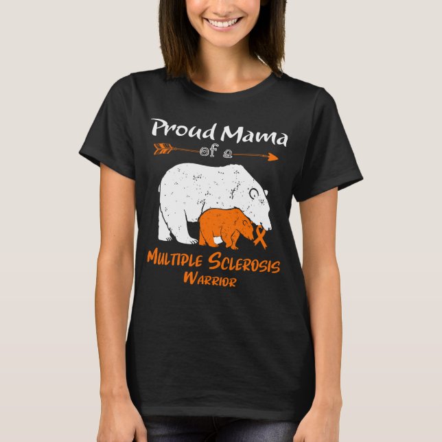 Stolt Mama Björn Multipel Skleros Medvetenhet T Shirt (Framsida)
