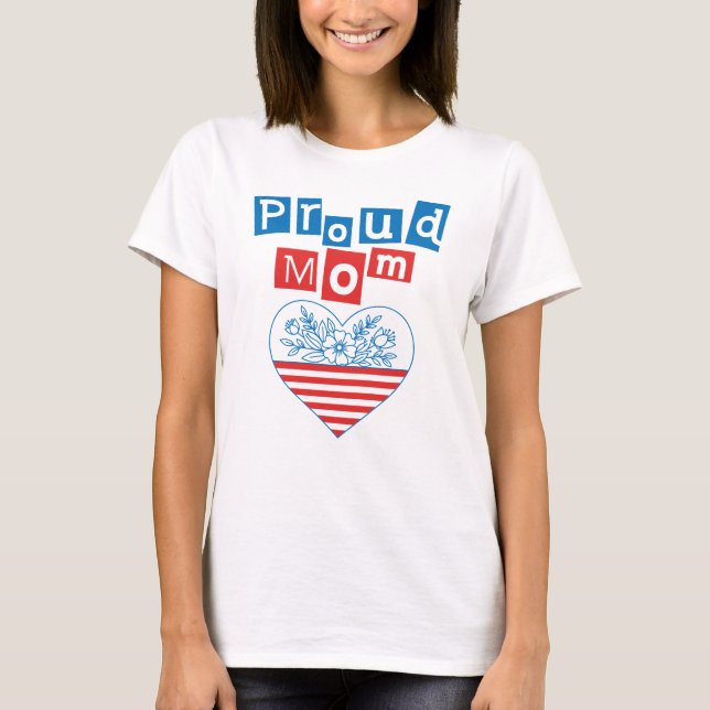 Stolt mamma 4 juli, mors dag t shirt (Framsida)