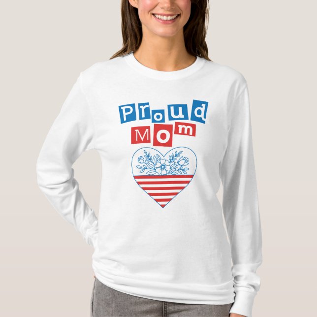 Stolt mamma 4 juli, mors dag t shirt (Framsida)