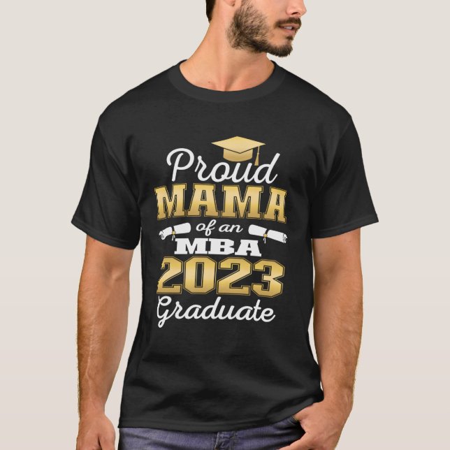 stolt Mamma av 2023 klass Mba Student Family Gradu T Shirt (Framsida)