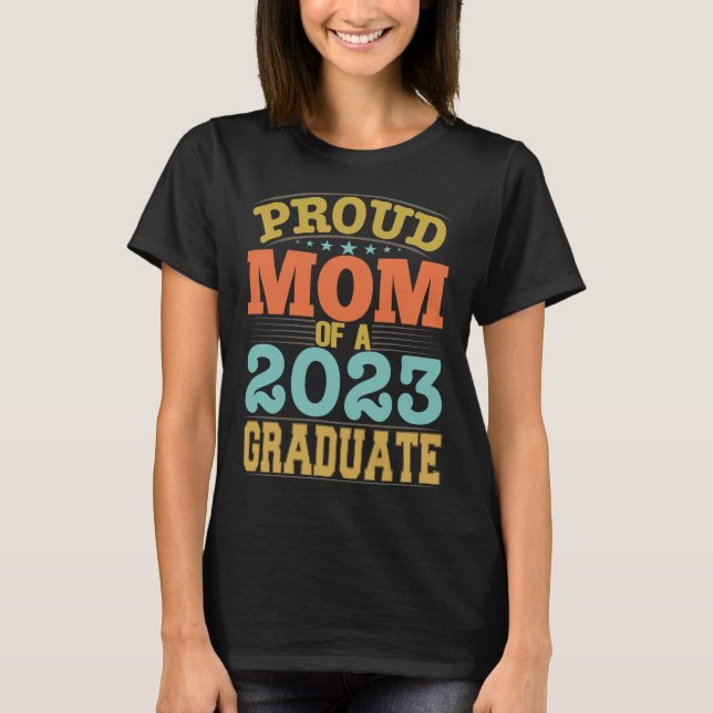 stolt Mamma av 2023 Student T Shirt (Framsida)