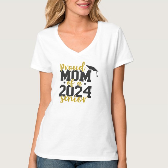 stolt Mamma av 2024 års ledande befattning T Shirt (Framsida)