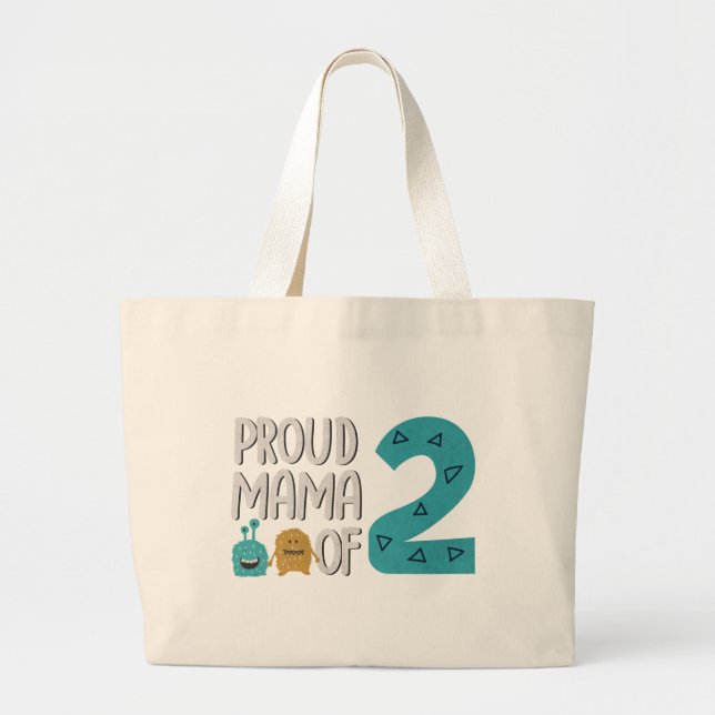 stolt Mamma av 2 Tote Bag Jumbo Tygkasse (Framsidan)