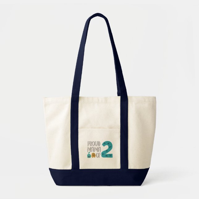 stolt Mamma av 2 Tote Bag Tygkasse (Framsidan)