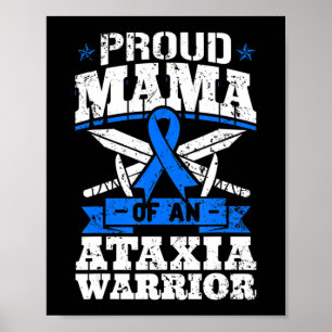 stolt Mamma av en Ataxi Warrior Awareness Ribbon D Poster
