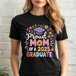 stolt Mamma av en Boho-Blommigt för Student 2025 T Shirt