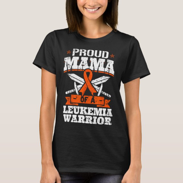 stolt Mamma av en Leukemi Warrior Mamma Awareness  T Shirt (Framsida)