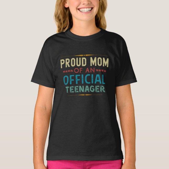 stolt mamma av en officiell tonåring t shirt (Framsida)