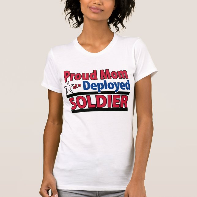 Stolt mamma av en utplacerad soldatskjorta tee shirt (Framsida)