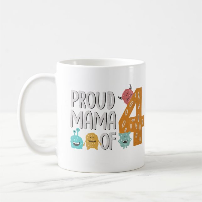 stolt Mamma av fyra Kaffemugg (Vänster)