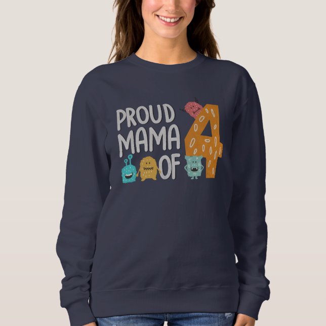 stolt Mamma av fyra T Shirt (Framsida)