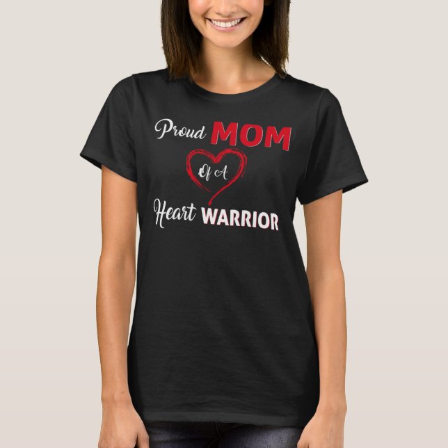 stolt Mamma av hjärthändelsetalen CHD-medvetenhet T Shirt (Framsida)