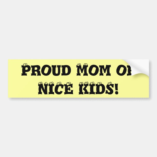 stolt Mamma av NICE KIDS! Bumper Sticker Bildekal (Framsidan)