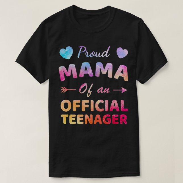 stolt Mamma av Officiell tonåring 13:e födelsedage T Shirt (Design framsida)