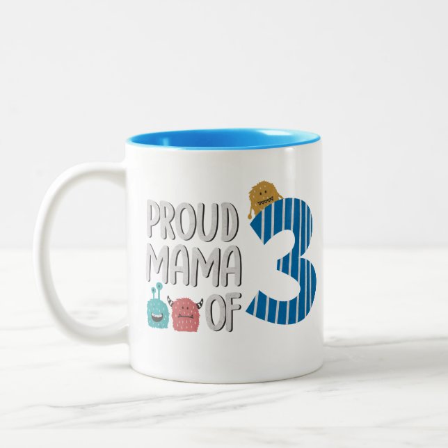 stolt Mamma av tre Två-Tonad Mugg (Vänster)