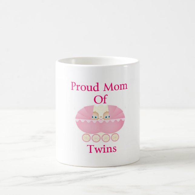 Stolt mamma av tvilling- flickor kaffemugg (Center)