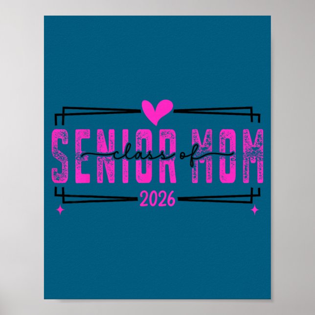 Stolt mamma avgångsklass 2026 rosa slinga poster (Framsidan)