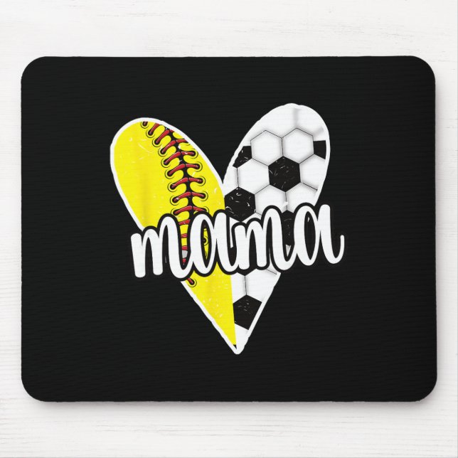 Stolt mamma för fotboll/softboll-spelare Ll Mamma  Musmatta (Framsidan)