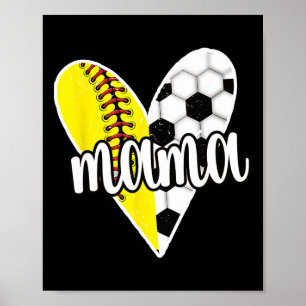 Stolt mamma fotboll softballspelare Ll mamma Poster