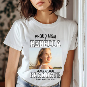 Stolt mamma foto examen förälder anpassad t shirt