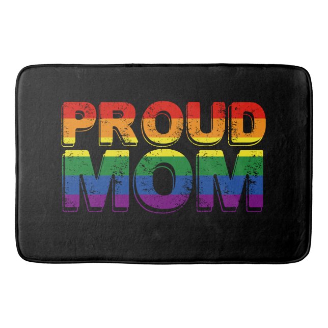 Stolt mamma Gay Pride HBT regnbåge Mamma HBTQ Badrumsmatta (Framsidan)