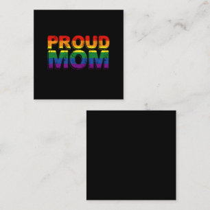 Stolt mamma Gay Pride HBT Regnbåge Mamma HBTQ Fyrkantigt Visitkort
