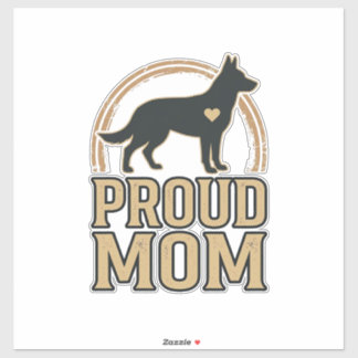 Stolt mamma hund Silhuett Vintage Vector Design_1 Klistermärken