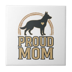 Stolt mamma hund Siluett Vintage Vector Design_1 Kakelplatta