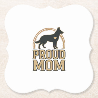 Stolt mamma hund Siluett Vintage Vector Design_1 Underlägg Papper