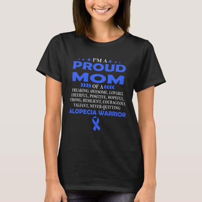 stolt Mamma i Alopecia Warrior T Shirt (Framsida)