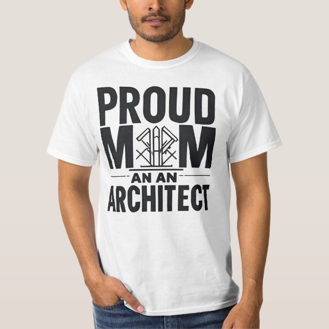 stolt Mamma i en arkitekt T Shirt (Framsida)