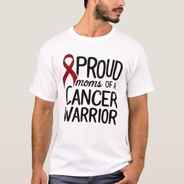 stolt Mamma i en cancerkrigare T Shirt (Framsida)