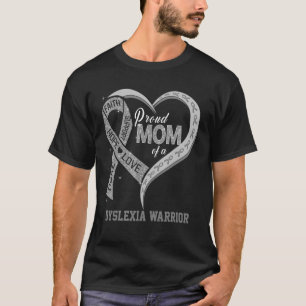 stolt Mamma i en dyslexi-hjärt T Shirt