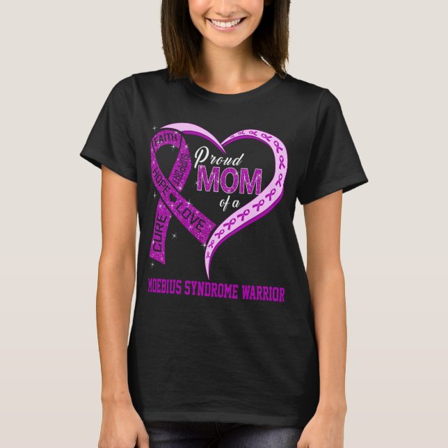 stolt Mamma i en Moebius Syndrome Warrior T Shirt (Framsida)