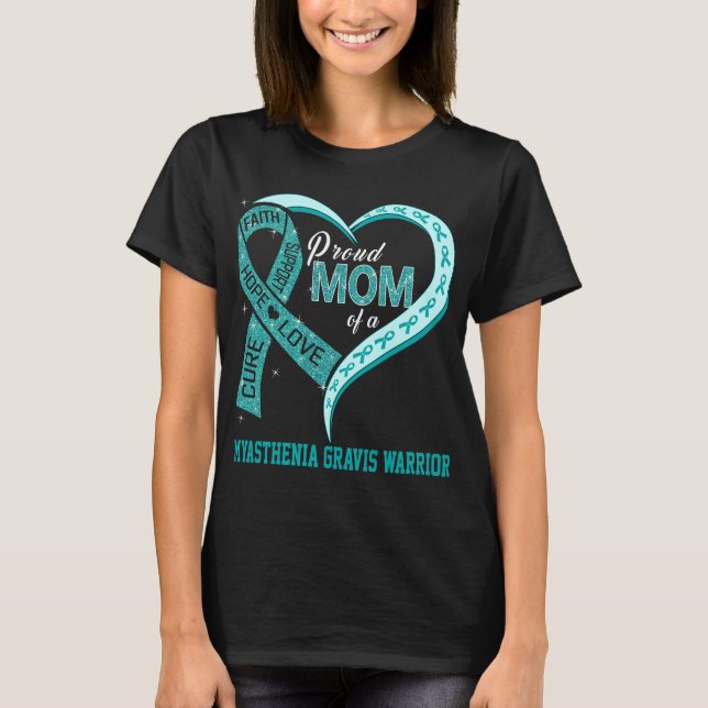 stolt Mamma i en myasthenia Gravis Warrior T Shirt (Framsida)