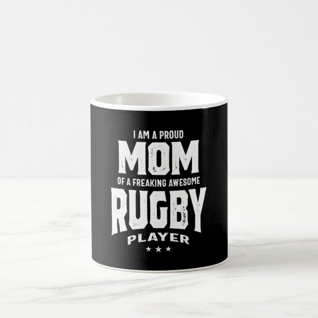 stolt Mamma i Fantastisk Rugby Player Kaffemugg (Center)