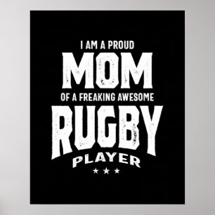 stolt Mamma i Fantastisk Rugby Player Poster