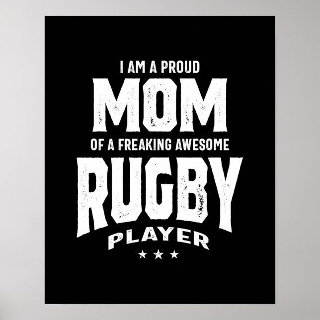 stolt Mamma i Fantastisk Rugby Player Poster (Framsidan)