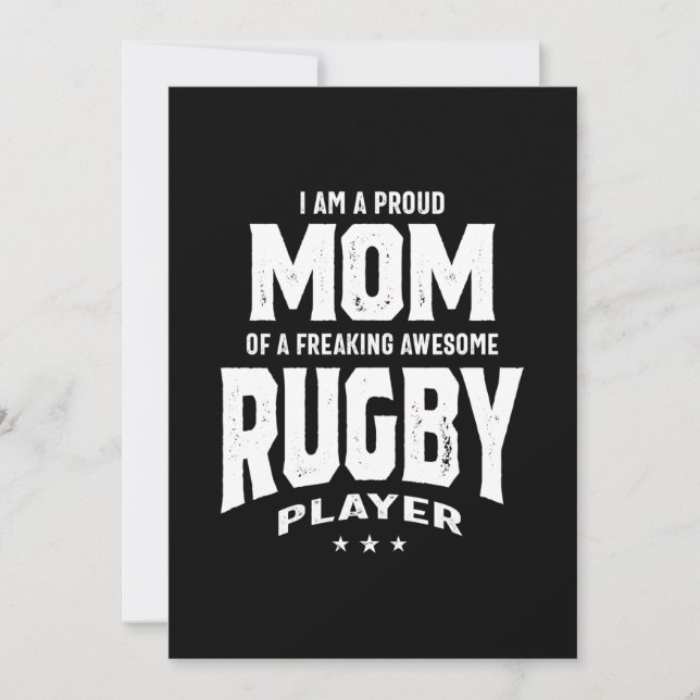 stolt Mamma i Fantastisk Rugby Player Tack Kort (Framsida)