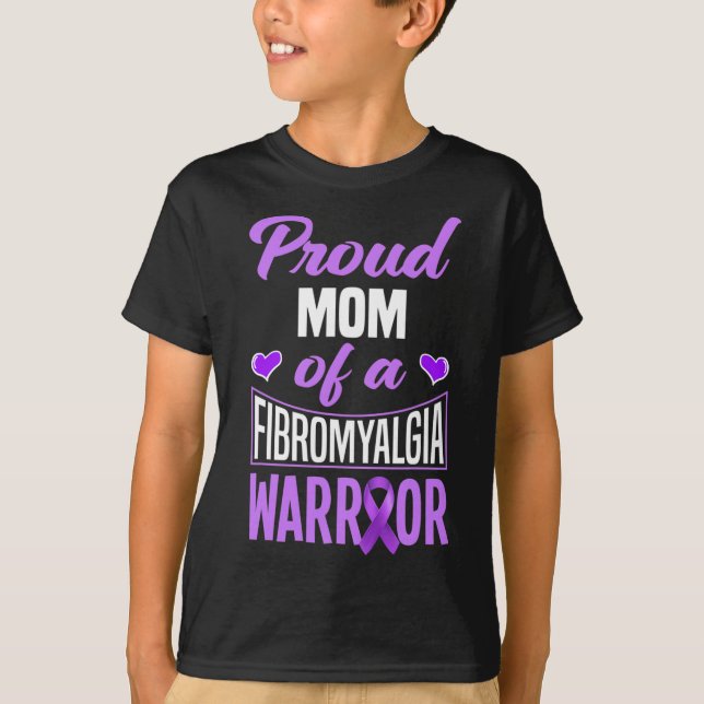 stolt Mamma i fibromyalgi Warrior 1 T Shirt (Framsida)