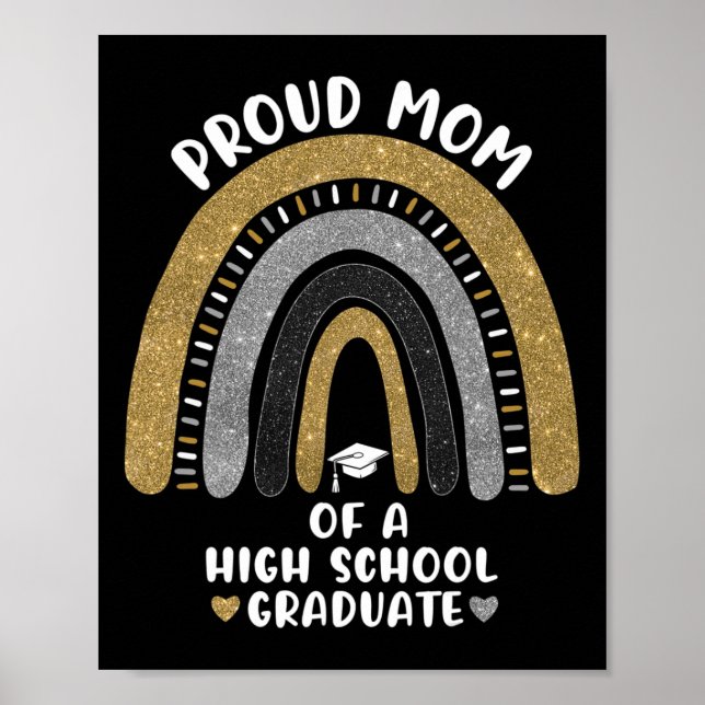 stolt Mamma i högstadiet Student Rainbow Poster (Framsidan)