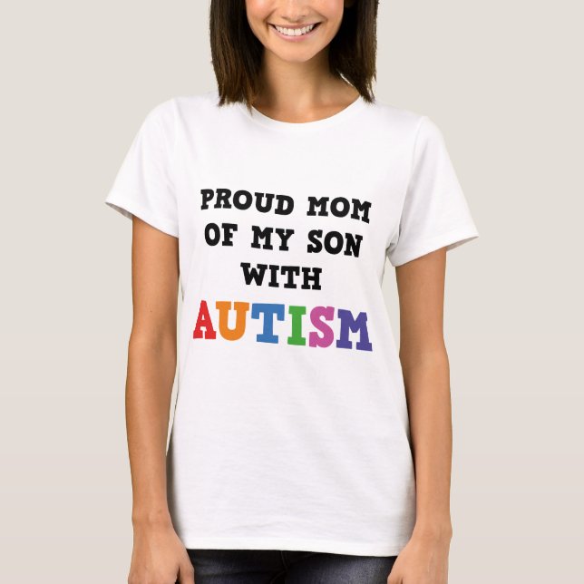 stolt Mamma i min son med autism T Shirt (Framsida)
