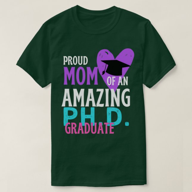 stolt Mamma i PHD student födelsedagspresent T Shirt (Design framsida)